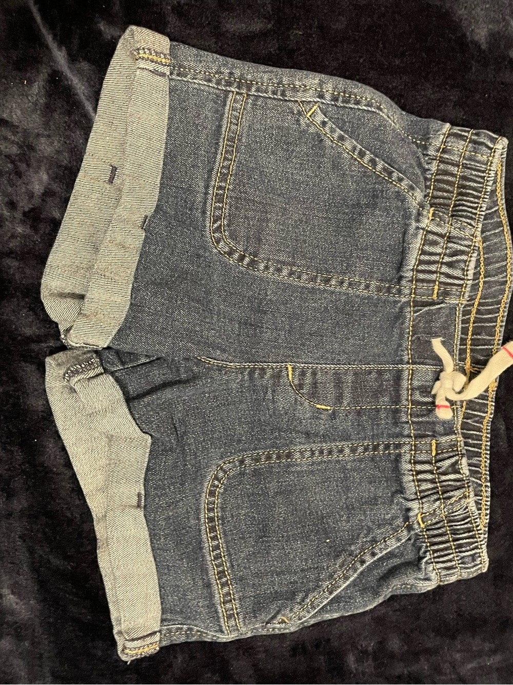 jumping beans Indigo Denim Cuffed Drawstring Shorts